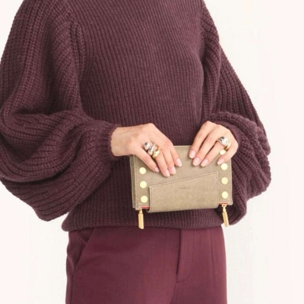 Hammitt Levy Pewter/Brushed Gold Red Zip